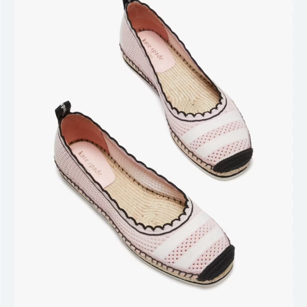 Kate Spade Size 8  Pink Black Women's Shoes Knottingham Slip On Espadrille